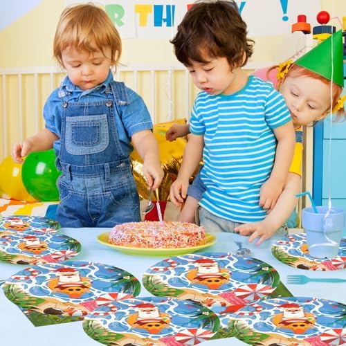 75PCS Summer Christmas Party Plates and Napkins Set for Pool Luau Parties