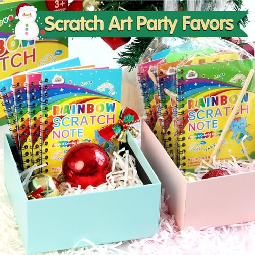 ZMLM Rainbow Scratch Art Party Favors 24 Pack Kit