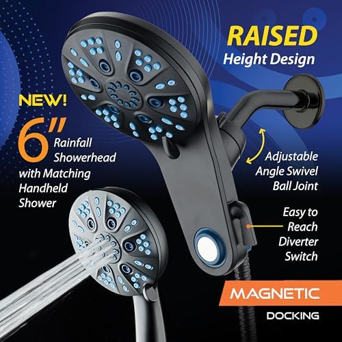 Magneton 48-Mode Luxury 3-Way Combo Shower System with Magnetic Docking