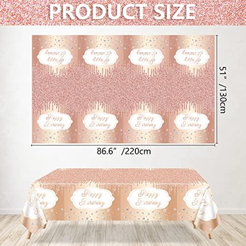 Rose Gold Tablecloths 4Pcs Disposable Party Decorations