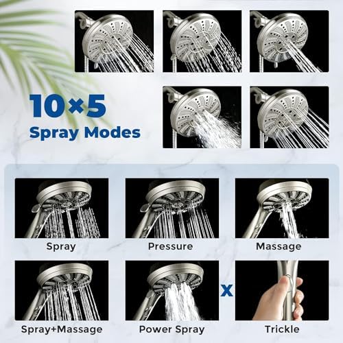 WaterSong Shower Head with Handheld 6-Setting Combo