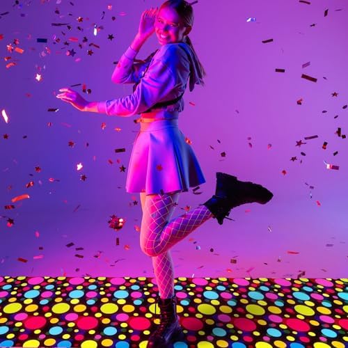 Mixweer 118x39 Inch Neon Dance Floor Carpet Runner