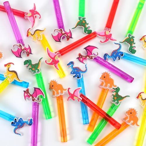 24Pcs Dinosaur Bubble Wands for Kids Party Favors