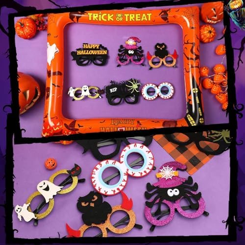 VOCOOL Halloween Photo Props and Glitter Glasses Set