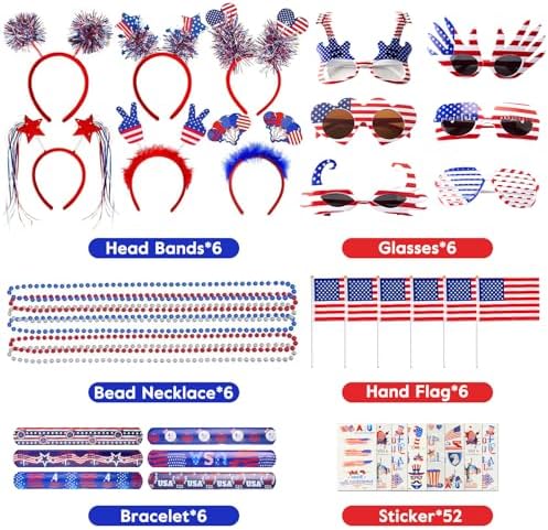 Minetom 4th of July Party Favor Pack