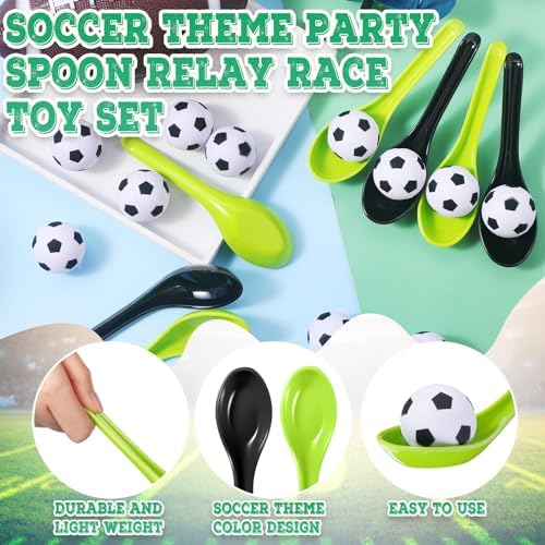 12 Pack Soccer Spoon Relay Race Game Set for Adults and Teens