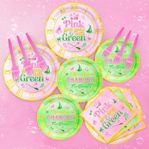 100 PCS Witch Birthday Party Plates Napkins Set
