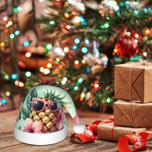Augenstern Christmas Hat Pineapple With Glasses Flowers Santa Hat Unisex