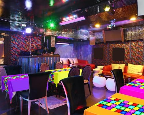 Irenare 6-Pack Neon Disco Tablecloths