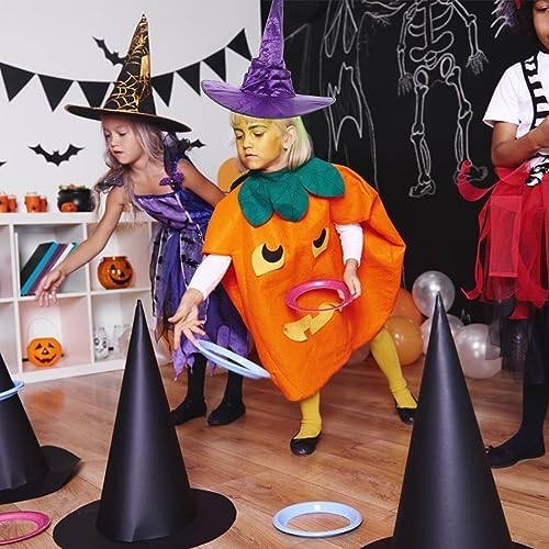 LOGOFUN Halloween Witch Hat Purple Wizard Costume Hat