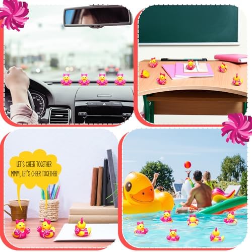 24 Pcs Cheer Team Rubber Duck Party Favors Pink