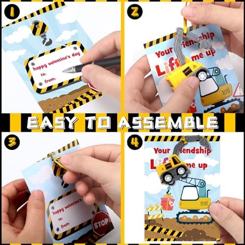 Libima 30 Piece Valentine Construction Vehicle Gift Set