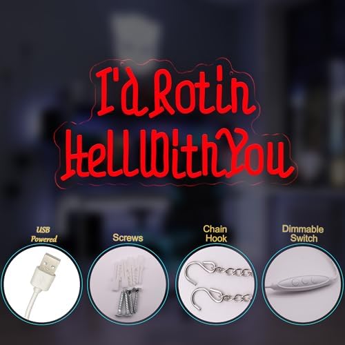 Id Rot in Hell with You Neon Wedding Sign