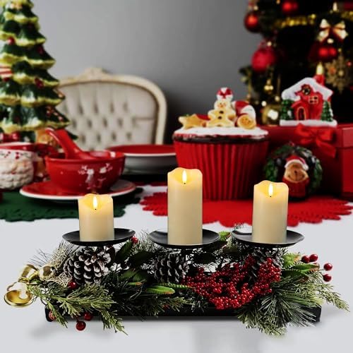 VIEWELLD Realistic Flameless Candles with Remote and Timer Set of 3