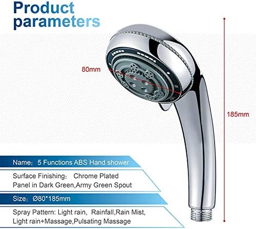 5 Function Handheld Shower Head with Massage and Mist