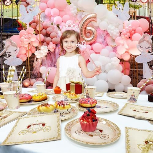 112 PCS Princess Party Plates and Napkins Set