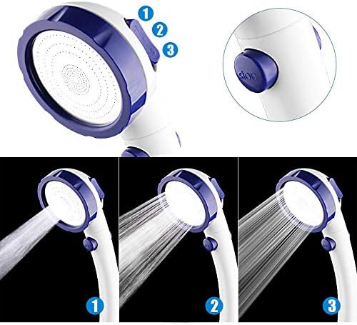 Handheld Shower Head with 3 Modes and Water Stop Switch