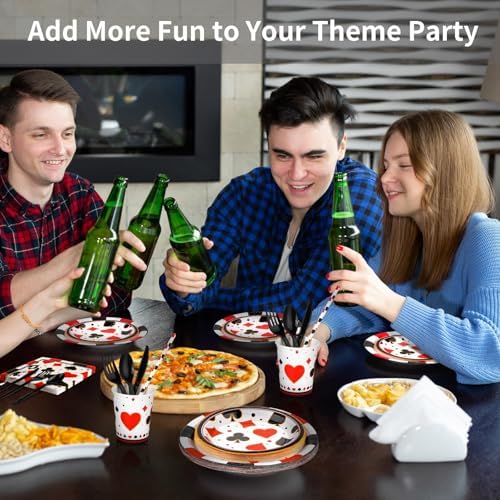 Durony 147 Piece Casino Party Tableware Set for 16 Guests