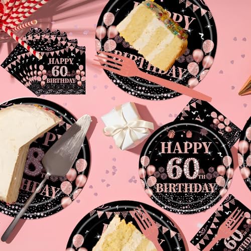 Rakuto 60th Birthday Party Plates Set