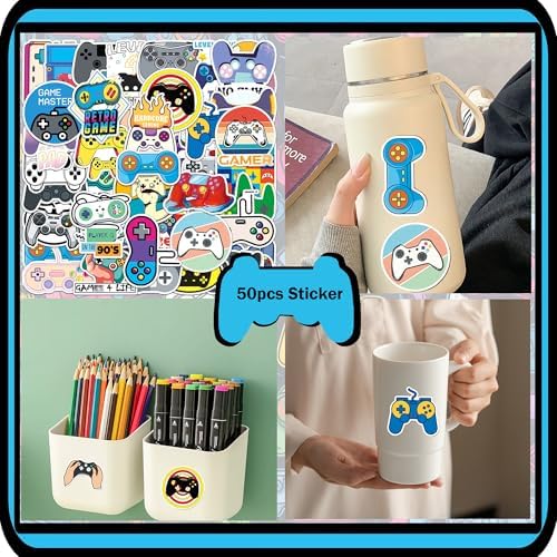 74PCS Gaming Party Decorations Set with Keychains and Stickers