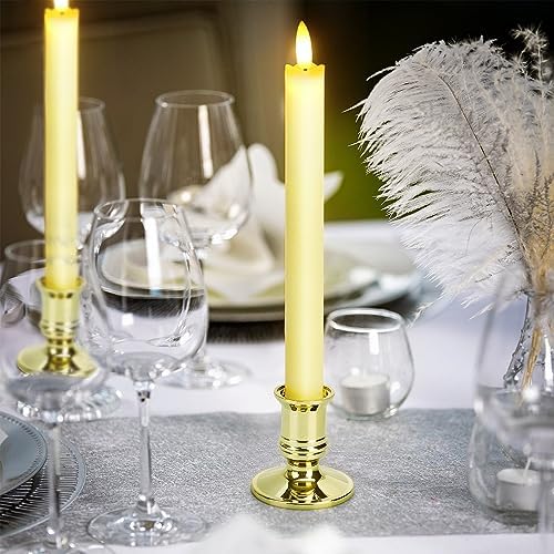 6 Pack Flameless LED Taper Candles with 2 Remotes and Holders