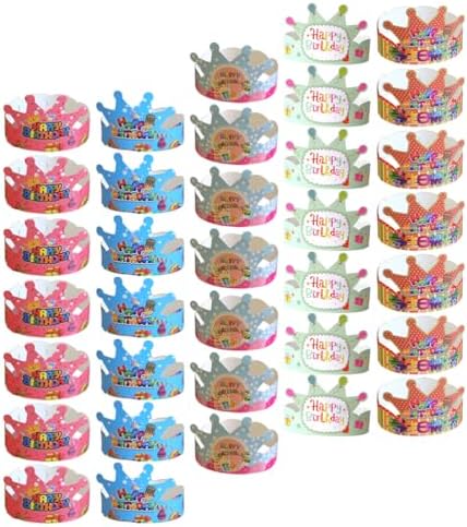 LUOZZY 100 Pcs Birthday Crown Hats for Kids