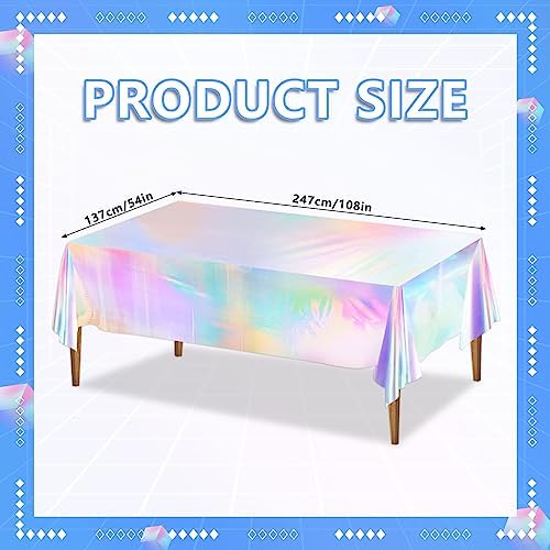 2Pcs Iridescent Party Tablecloths 54x108