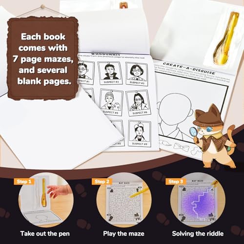 JoyCat 24Pc Invisible Ink Pens with UV Light for Kids