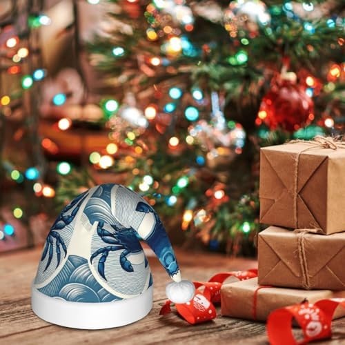Augenstern Christmas Hat Blue Crabs Unisex Santa Hat