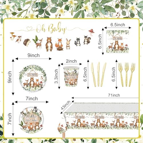 Safari Jungle Baby Shower Tableware Set for 20 Guests