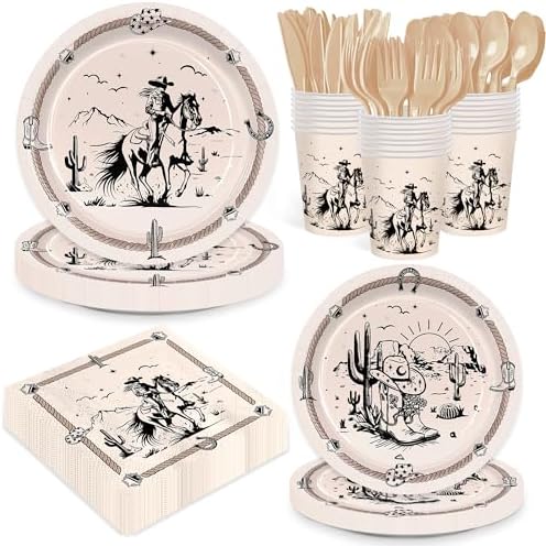 Western Crowgirl Party Tableware Set for 24 Guests