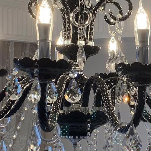 French Elegant Candle Crystal Glass Pendant Light