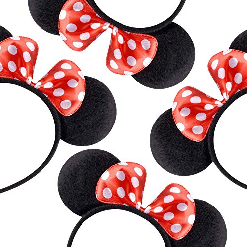 24 Pcs Mouse Costume Ears Headband Red