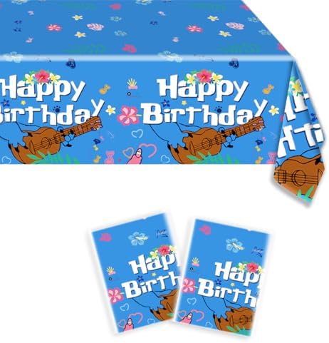 2pcs Cartoon Blue Party Tablecloth 42x71inch Birthday Decor