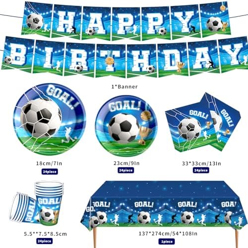 Soccer Birthday Party Decorations Set for 24 Guests