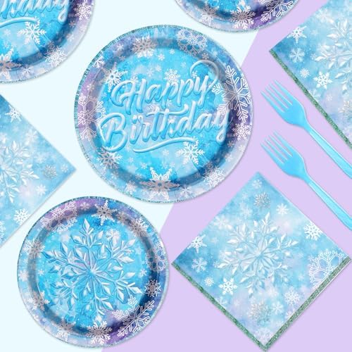 Grencian 96 Pcs Frozen Party Tableware Set