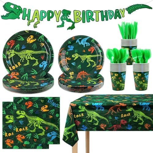142pcs Dinosaur Birthday Decorations Set for Boys