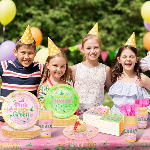 100 PCS Witch Birthday Party Plates Napkins Set