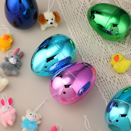 12 Set 6 Inch Jumbo Easter Eggs with Plush Animal Toys