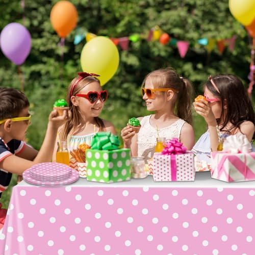 62Pcs Birthday Party Decorations Pink Polka Dots Minnie Mouse Theme