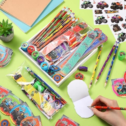 Cholemy Monster Truck Party Favors 144 pcs Set