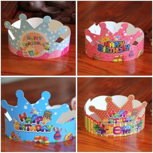 LUOZZY 100 Pcs Birthday Crown Hats for Kids