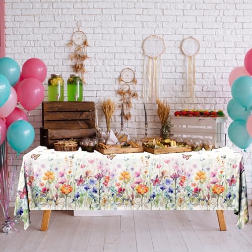 HAKOTI Wildflower Party Tablecloth Set - 3PCS Rectangular Decorations
