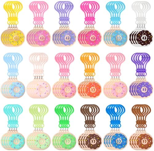 Jadive 72 Pcs Donut Party Favors Keychain Set