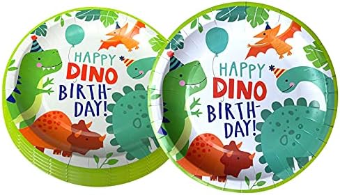 Dinosaur Watercolor Plates and Napkins Set