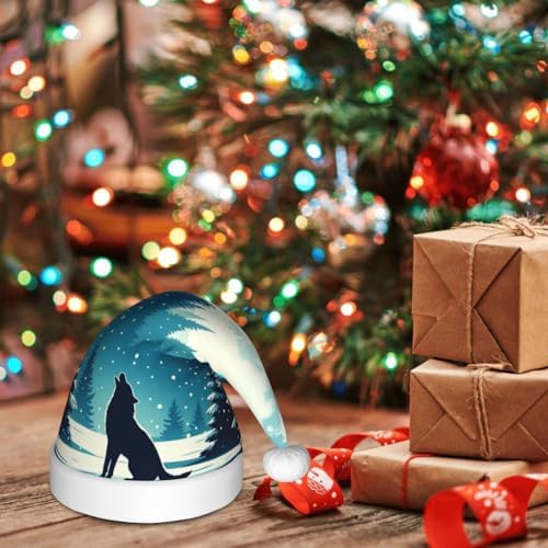 Augenstern Christmas Hat Wolf-Howling-Forest Santa Hat For Kids