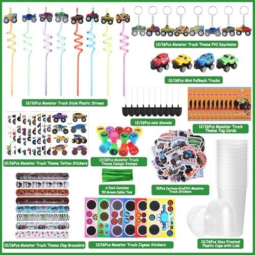 HyDren 211 Pcs Truck Party Favors Gift Set