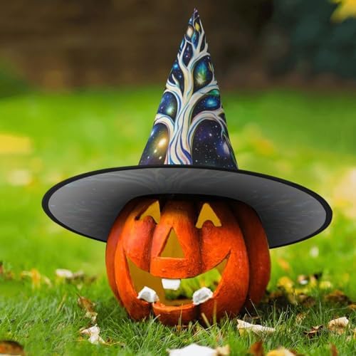 Galaxy Tree Witch Hats Halloween Costume Hat