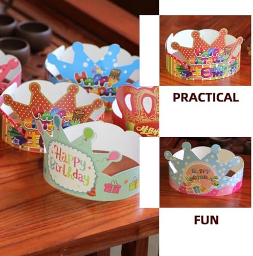 LUOZZY 100 Pcs Birthday Crown Hats for Kids