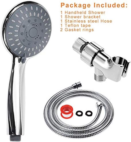 Stainless Steel Water Saving High Pressure Handheld Showerhead with Hose and Bracket
